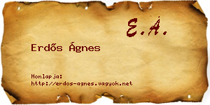 Erdős Ágnes névjegykártya