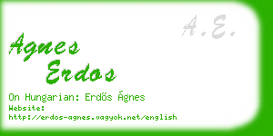 agnes erdos business card